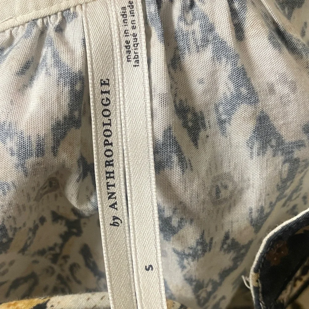 ANTHROPOLOGY Bohemian Black and Cream Patterned Blouse